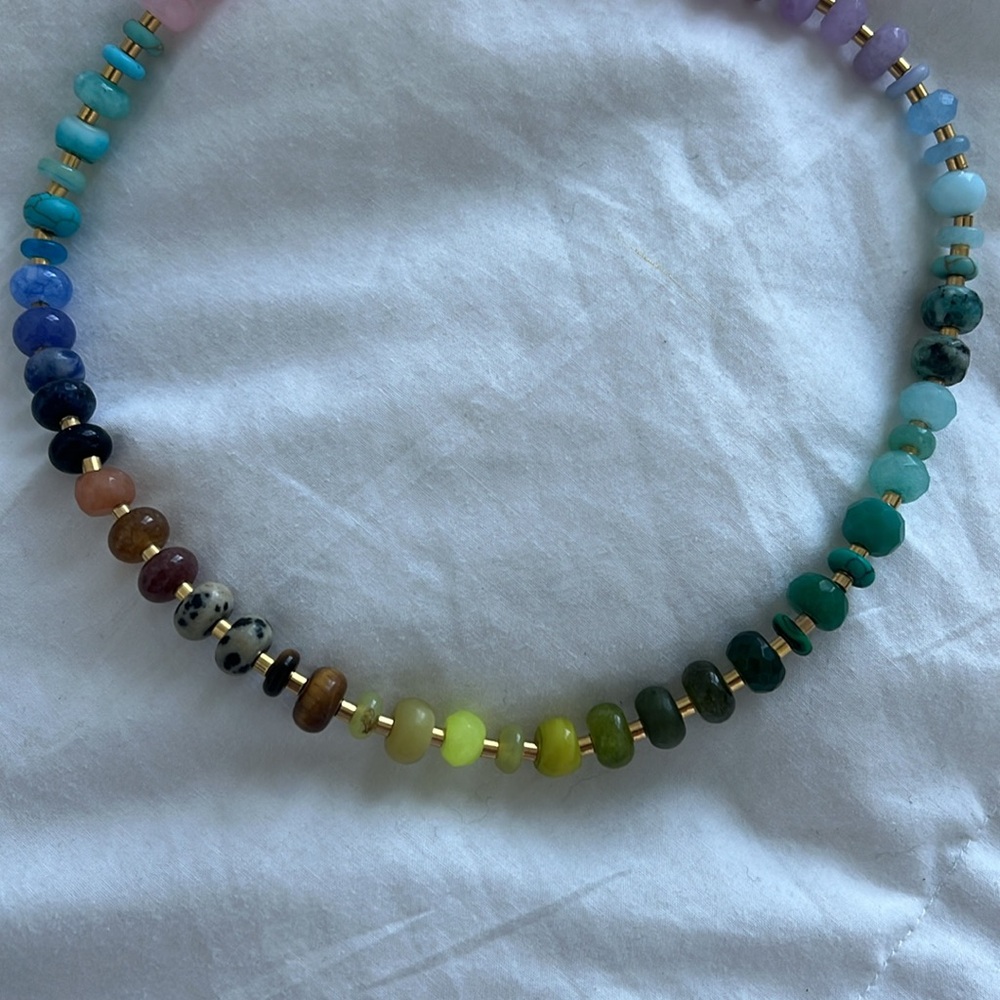 Colorful, 15” Gemstone Necklace - Picture 6 of 8